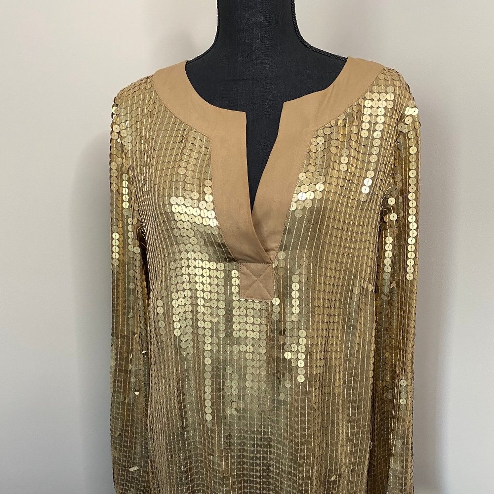 Gold Sequin Tunic Dress